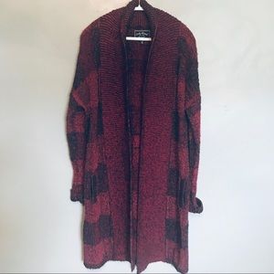 Lucky Brand plaid midi length cardigan